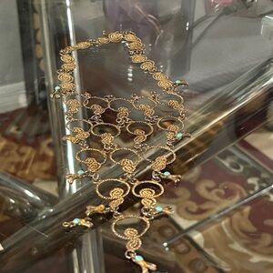 Elegant Gold and Turquoise Women's Necklace